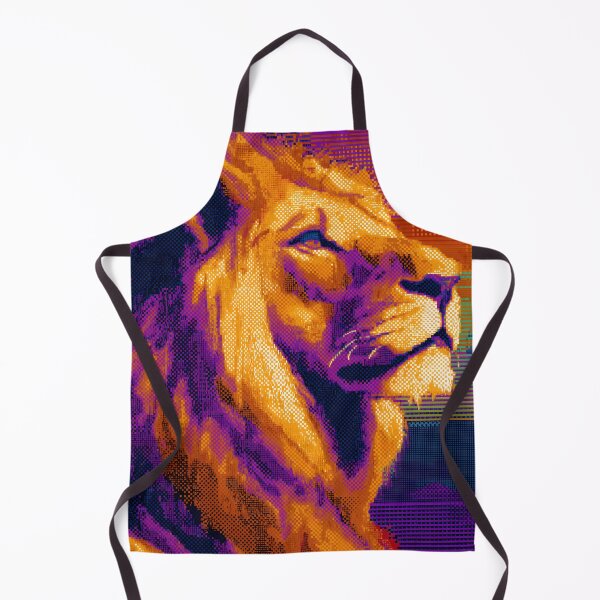 Item preview, Title: Neon Glitch Lion Majesty designed and sold by ClubVacay.