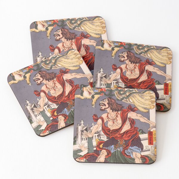 Item preview, Nine Tailed Fox Battle Vintage Japanese Samurai Art designed and sold by FineArtShirts.