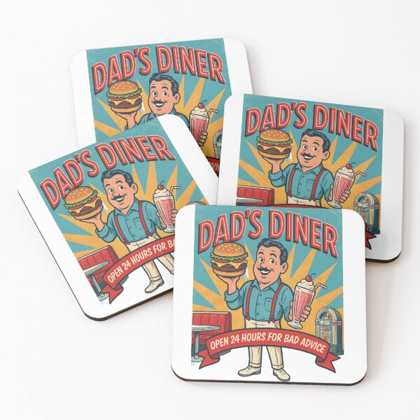 Item preview, Dad’s Diner – Open 24 Hours for Bad Advice | Funny Father’s Day Retro Design designed and sold by InspiredCreatives.