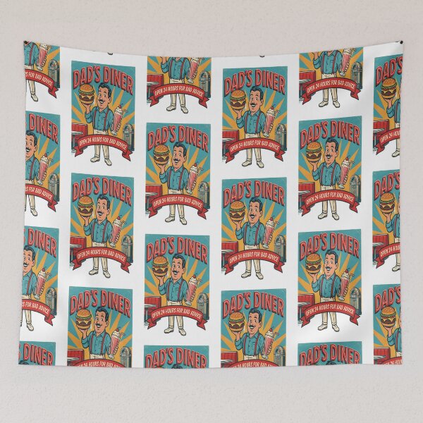 Item preview, Dad’s Diner – Open 24 Hours for Bad Advice | Funny Father’s Day Retro Design designed and sold by InspiredCreatives.