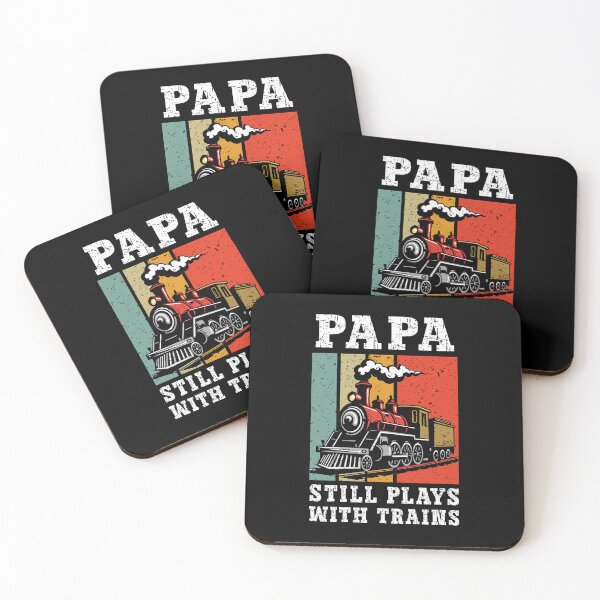 Item preview, Papa Still Plays With Trains Vintage Retro Sunset Steam Locomotive designed and sold by Dmetalx Art Apparel.