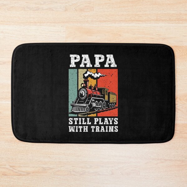 Item preview, Papa Still Plays With Trains Vintage Retro Sunset Steam Locomotive designed and sold by Dmetalx Art Apparel.