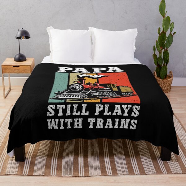 Item preview, Papa Still Plays With Trains Vintage Retro Sunset Steam Locomotive designed and sold by Dmetalx Art Apparel.