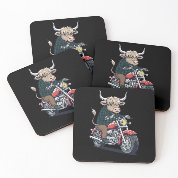Item preview, Funny Highland Cow Riding Motorcycle Biker Scottish Coo Farm Animal designed and sold by MysticMirth.