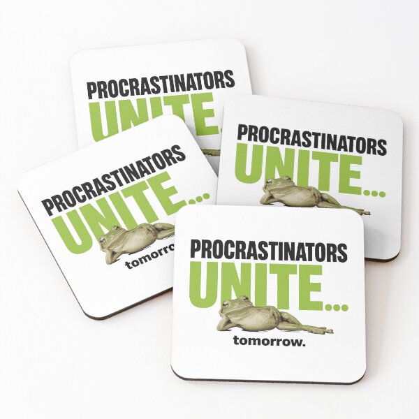 Item preview, Procrastinators UNITE... tomorrow. Funny Lazy Frog - For white/very light color tees designed and sold by ShirtRemarks.