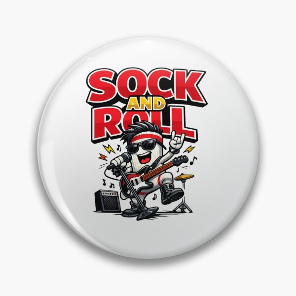 Item preview, Sock and Roll – Funny Sock Rockstar Parody Illustration | Music Pun Wall Art Design designed and sold by Donsean22.