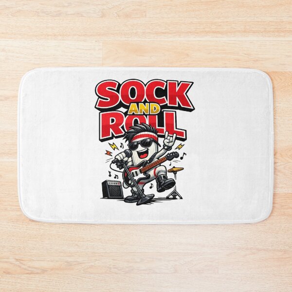 Item preview, Sock and Roll – Funny Sock Rockstar Parody Illustration | Music Pun Wall Art Design designed and sold by Donsean22.