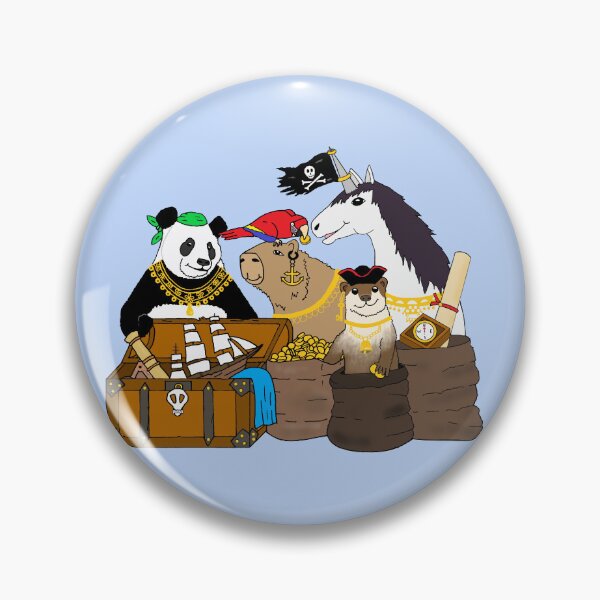 Item preview, Halloween Pirate Capybara, Otter, Panda, Parrot, and Unicorn Die Cut designed and sold by JoyousArt4u.