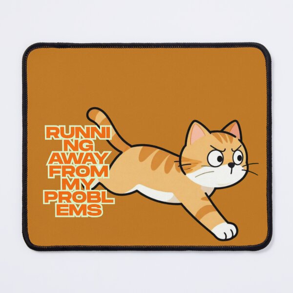 Item preview, Running Away From My Problems Sarcastic Jogging Cat Sticker designed and sold by SOOOMINO.