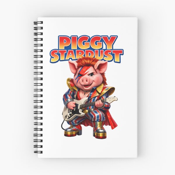 Item preview, Piggy Stardust – Glam Rock Pig Parody Design | Funny Space Rock Music Illustration designed and sold by Donsean22.
