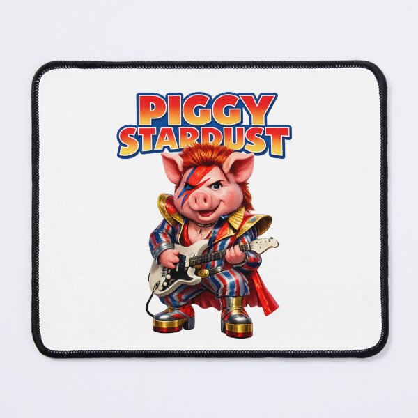 Item preview, Piggy Stardust – Glam Rock Pig Parody Design | Funny Space Rock Music Illustration designed and sold by Donsean22.