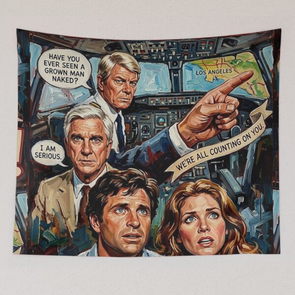 Item preview, We're All Counting On You – Airplane! Fine Art Print designed and sold by Art's Diner.