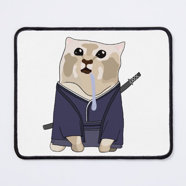 Item preview, Samurai drooling cat designed and sold by Yuri-Chan-Art.