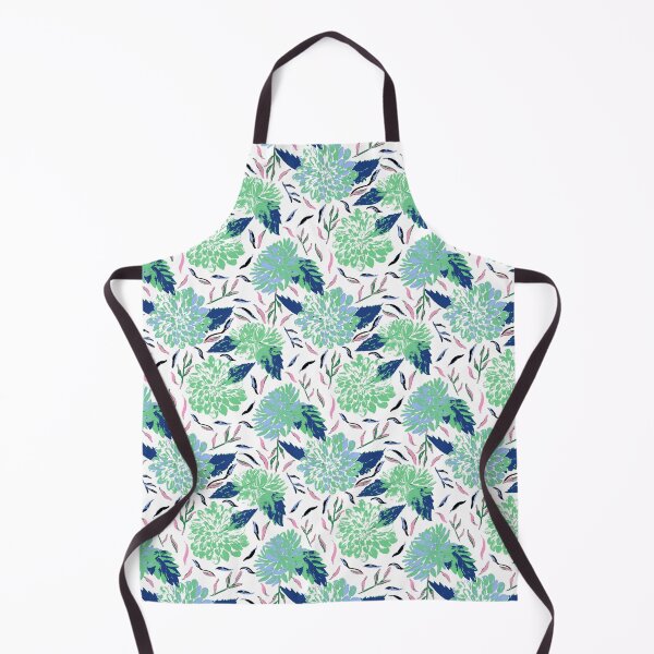 Item preview, Daylight Dahlias Bloom Summer Floral Greens and Blues designed and sold by Dally-Dabble.