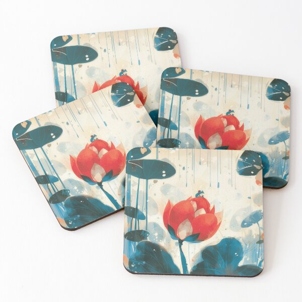 Item preview, Little Frog on Scarlet Lotus designed and sold by Dusk Atelier.