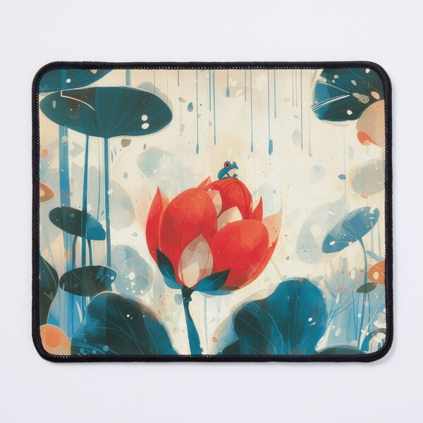 Item preview, Little Frog on Scarlet Lotus designed and sold by Dusk Atelier.