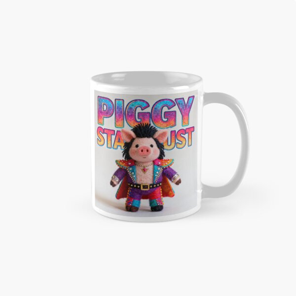 Item preview, Piggy Stardust – Glam Rock Pig Parody Design | Funny Space Rock Music Illustration designed and sold by Donsean22.
