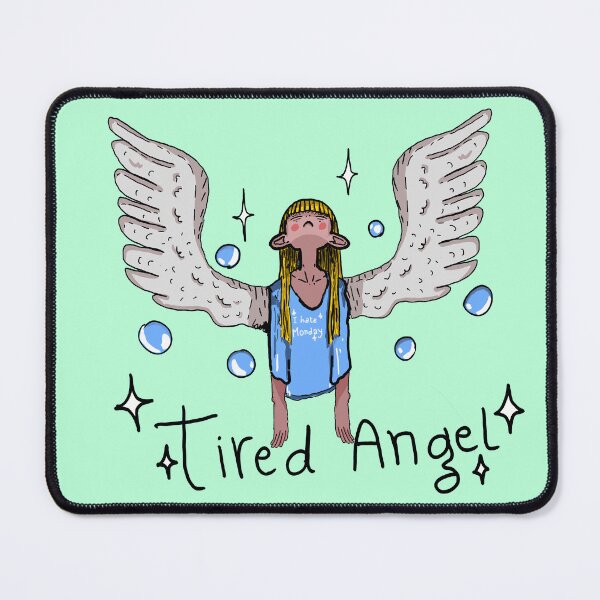 Item preview, Tired Angel — I Hate Mondays | Relatable Wings & Bad Vibes Tee designed and sold by Draconicos.