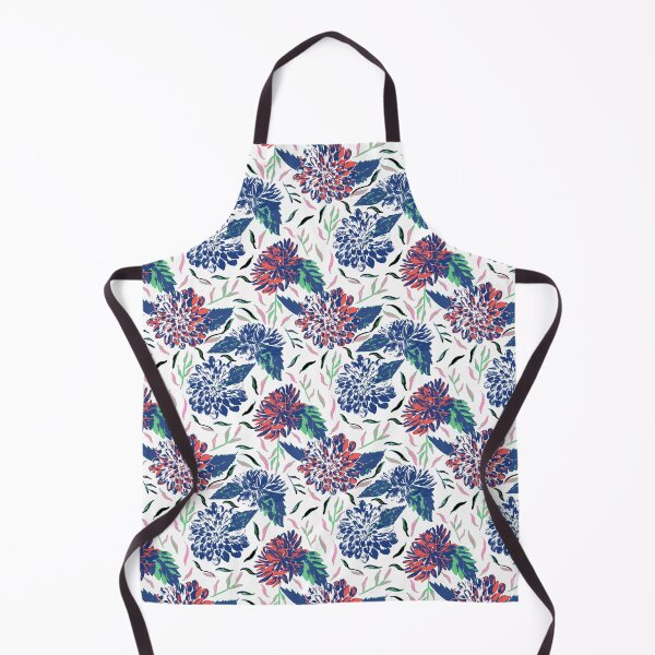 Item preview, Daylight Dahlias Bloom Summer Floral Blue and Red designed and sold by Dally-Dabble.