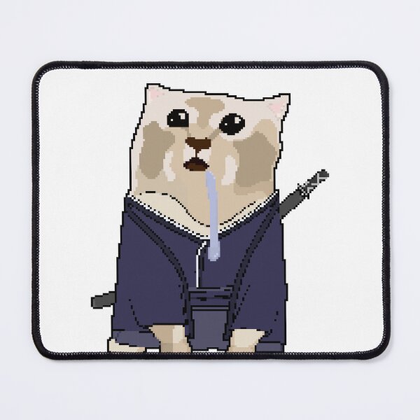 Item preview, Pixel samurai drooling cat designed and sold by Yuri-Chan-Art.