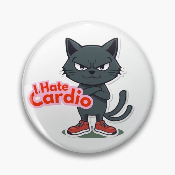 Item preview, I Hate Cardio Angry Grumpy Running Cat Sticker designed and sold by SOOOMINO.
