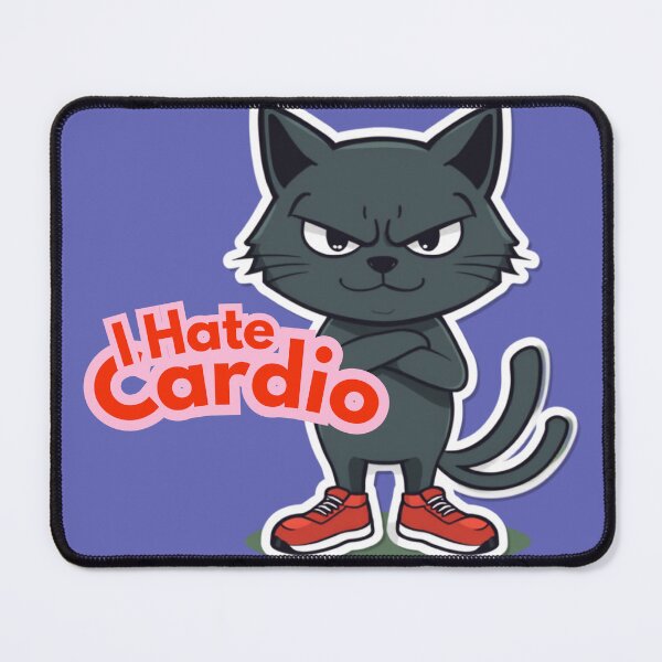 Item preview, I Hate Cardio Angry Grumpy Running Cat Sticker designed and sold by SOOOMINO.