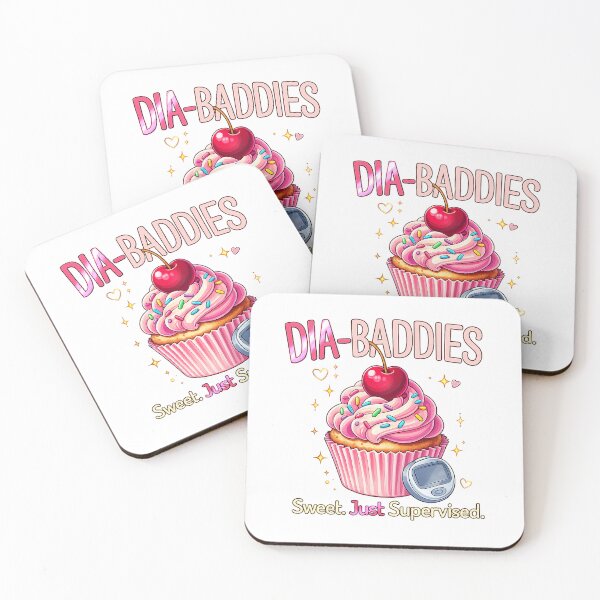 Item preview, DIA-BADDIES Sweet Just Supervised Diabetes Cupcake Pump Sticker designed and sold by Jaded's Cute Clips.