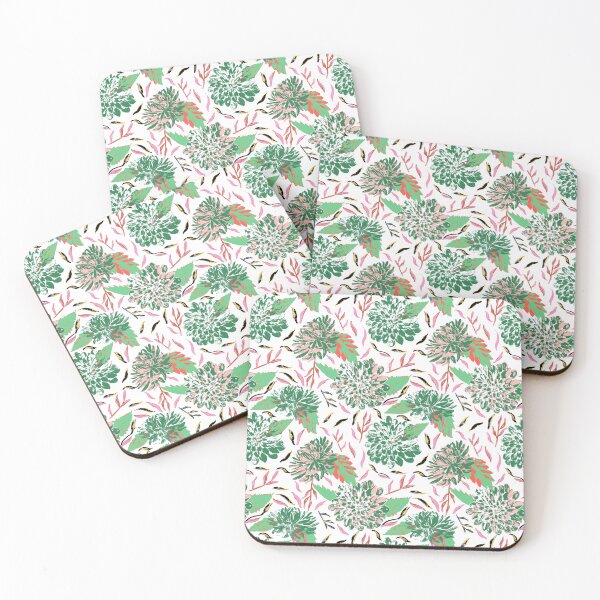 Item preview, Daylight Dahlias Bloom Summer Floral Green and Pink designed and sold by Dally-Dabble.