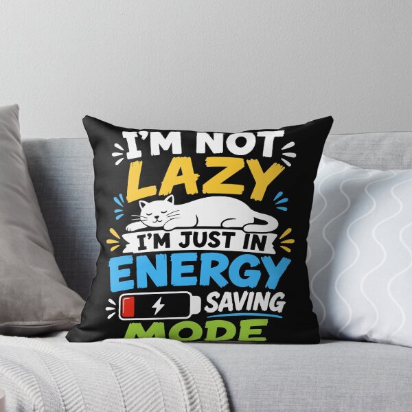 Item preview, I'm Not Lazy, I'm Just in Energy Saving Mode - Lazy Cat - For Black or Dark Colors designed and sold by ShirtRemarks.