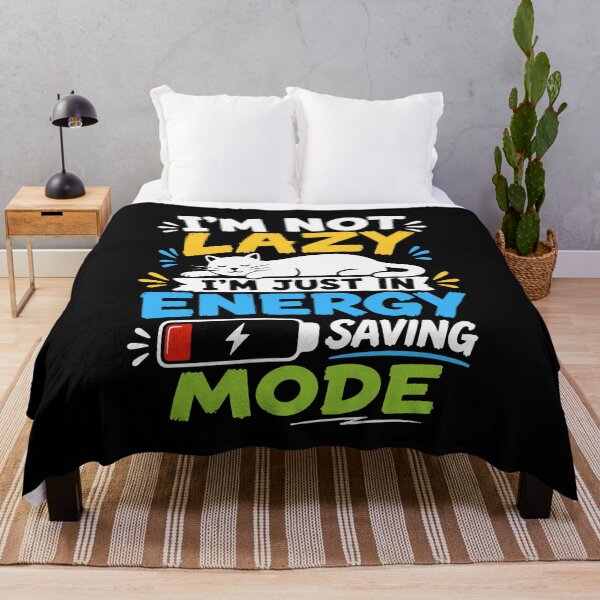 Item preview, I'm Not Lazy, I'm Just in Energy Saving Mode - Lazy Cat - For Black or Dark Colors designed and sold by ShirtRemarks.