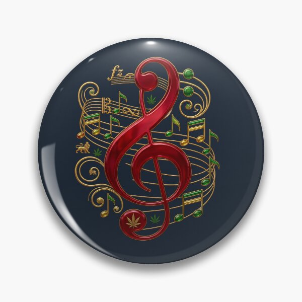Item preview, Reggae Roots Treble Clef - Rasta Music & Lion Design designed and sold by digitalbob60.