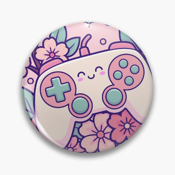 Item preview, Kawaii Video Game Controller Chibi Sakura Floral Gamer Gift - Introvert Game Club designed and sold by Juka-Arts-CC.
