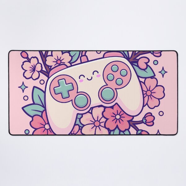 Item preview, Kawaii Video Game Controller Chibi Sakura Floral Gamer Gift - Introvert Game Club designed and sold by Juka-Arts-CC.
