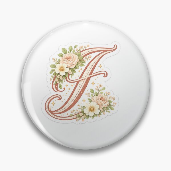 Item preview, "F" flower letter designed and sold by JustStickersCo.