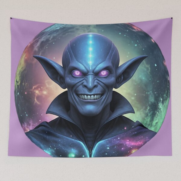 Item preview, The smile of a charismatic blue alien designed and sold by KunstGeist.