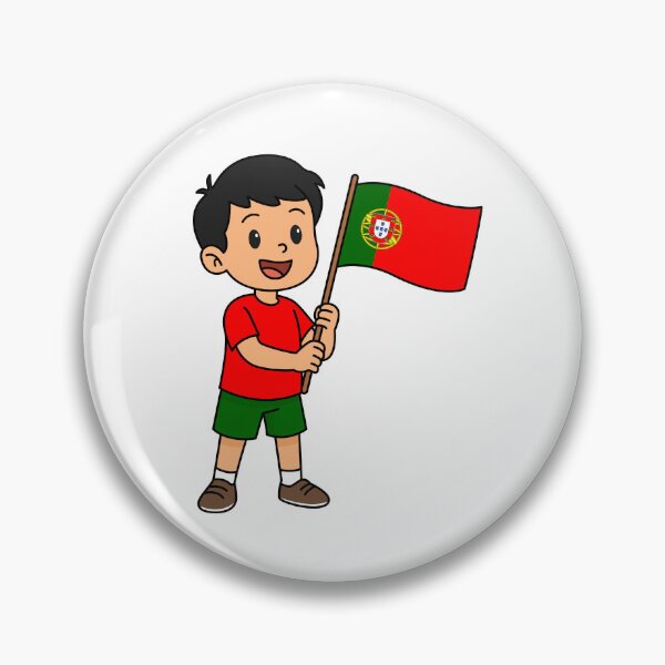 Item preview, Little Boy Waving Portuguese Flag - Cute Portugal Mascot designed and sold by debbiebento.