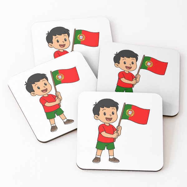 Item preview, Little Boy Waving Portuguese Flag - Cute Portugal Mascot designed and sold by debbiebento.