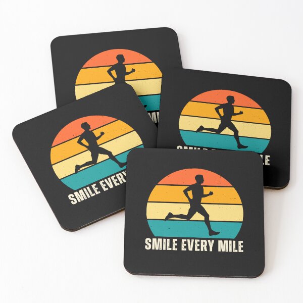 Item preview, Smile Every Mile Retro Sunset Marathon Running Motivational designed and sold by Antdoodle.