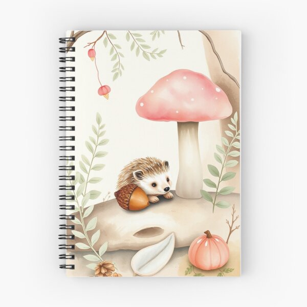 Artikelvorschau, Niedlicher Aquarell-Igel mit Pilz und Kürbis entworfen und verkauft von Vida e Arte.