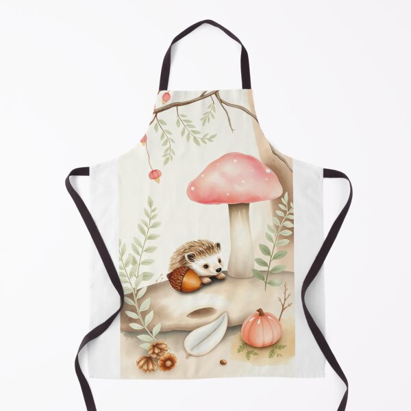 Item preview, Cute Watercolor Hedgehog with Mushroom and Pumpkin designed and sold by Vida e Arte.