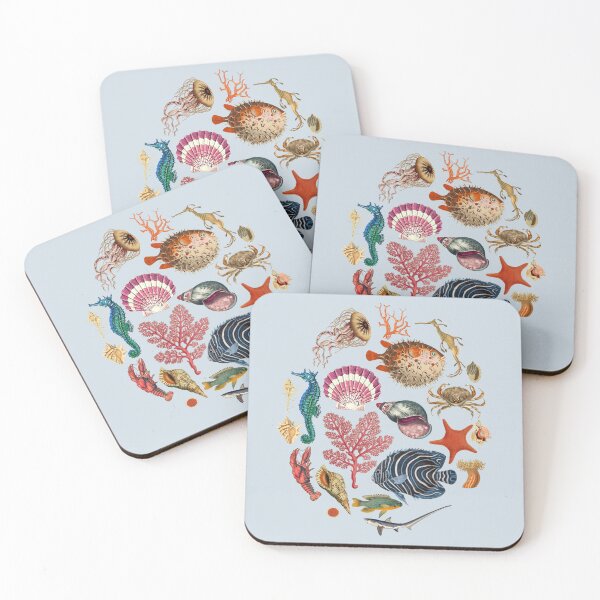 Item preview, Seaside Treasures Collection Colorful Shell and Sea Creatures Illustration designed and sold by CanisArtStudio.