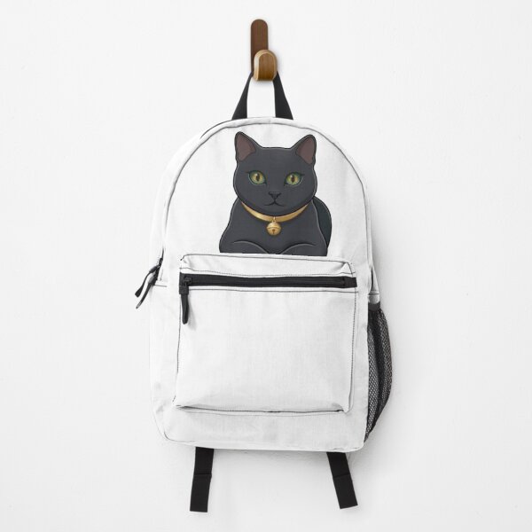 Item preview, Cute Black Cat with Green Eyes and Gold Collar Bell designed and sold by Northern Glow Art.