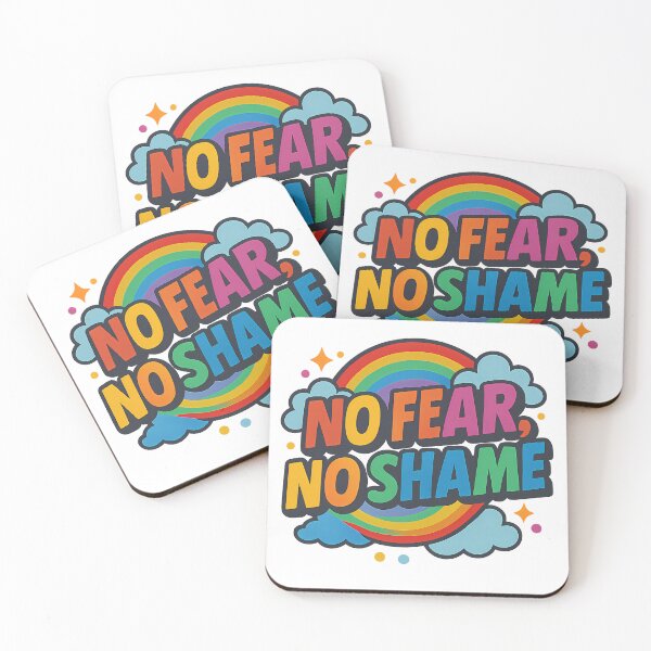 Item preview, No Fear No Shame Rainbow Retro Gay Pride LGBTQ Pride Art designed and sold by Haus Of Sin.