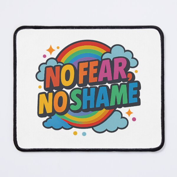 Item preview, No Fear No Shame Rainbow Retro Gay Pride LGBTQ Pride Art designed and sold by Haus Of Sin.