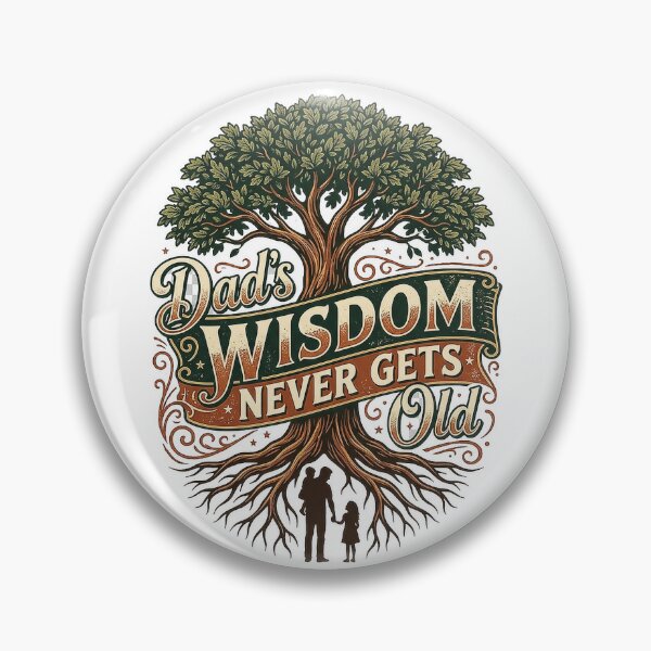 Item preview, Dad's Wisdom Never Gets Old Vintage Oak Tree Family Shirt Design designed and sold by Ponsak.