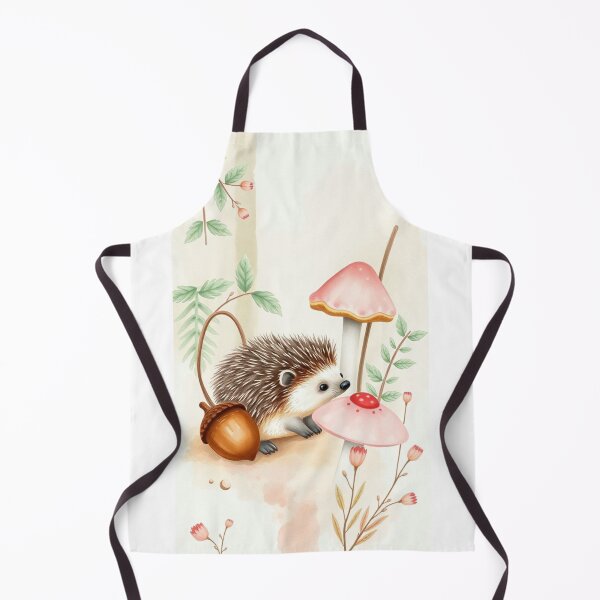 Item preview, Cute Watercolor Hedgehog with Soft Pink Mushrooms designed and sold by Vida e Arte.