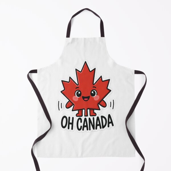 Item preview, Cute Kawaii Red Maple Leaf Happy Face Oh Canada Bold Black Typography designed and sold by InspiredCreatives.