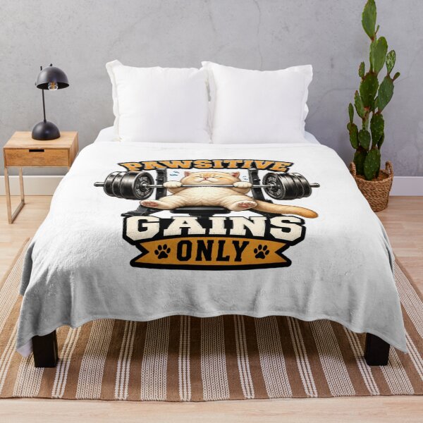 Item preview, Pawsitive Gains Only - Funny Gym Cat designed and sold by Digistore1221.
