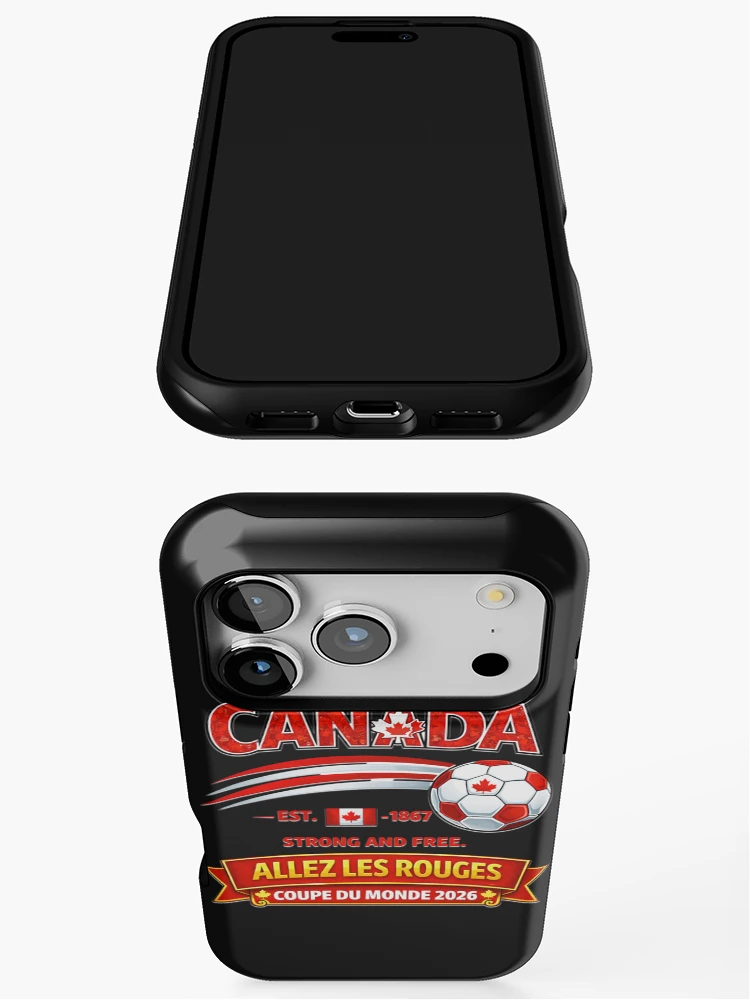 Thumbnail 3 of 4, iPhone Case, Allez Les Rouges Red White Supporter 2026 designed and sold by Tsugraf Designs.