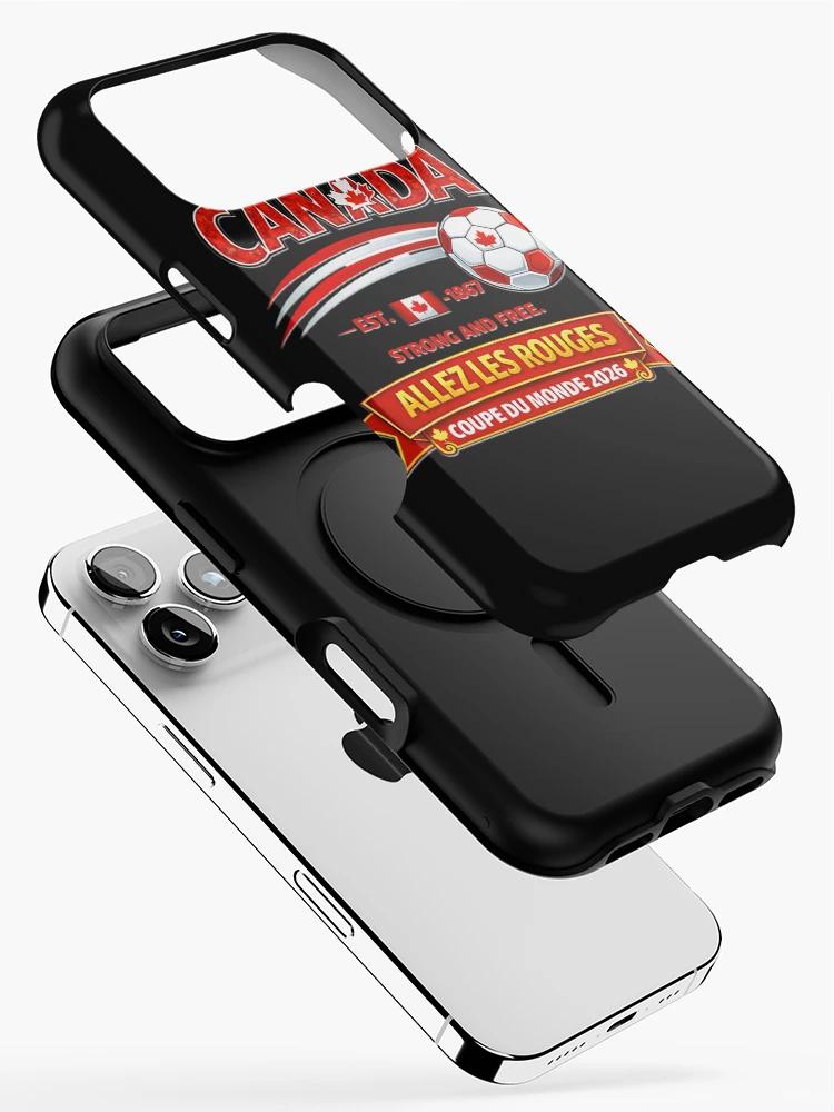 Thumbnail 2 of 4, iPhone Case, Allez Les Rouges Red White Supporter 2026 designed and sold by Tsugraf Designs.